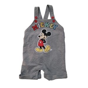 Disney Baby Boy Mickey Mouse Short Overalls/ Romper Snap Closure 12 Months